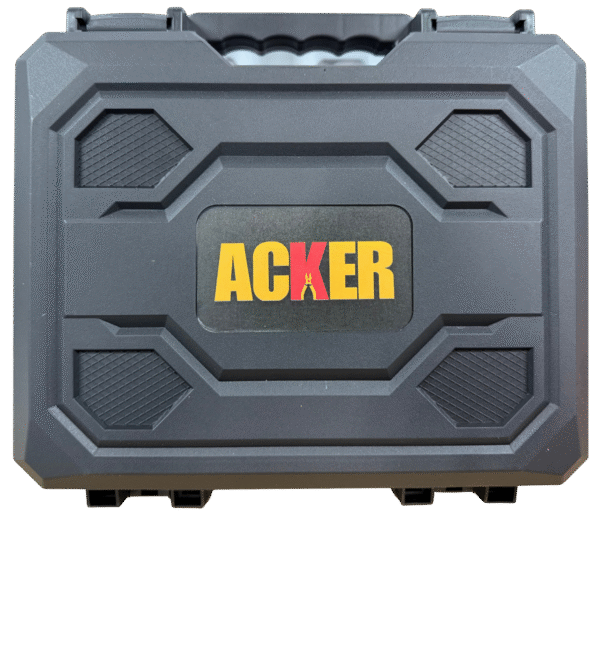 Maleta rígida Acker Tools para llave de impacto de 320Nm, vista exterior, diseñada para proteger y transportar la herramienta y sus accesorios.