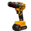Vista lateral del taladro inalámbrico Acker Tools 21V, diseño ergonómico y compacto ideal para trabajos de perforación y atornillado.